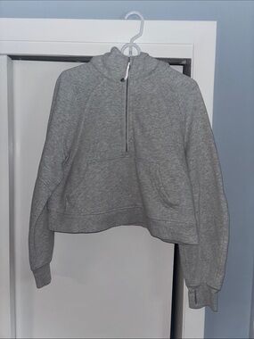 lululemon athletica Heather Gray Cropped Half-Zip Pullover